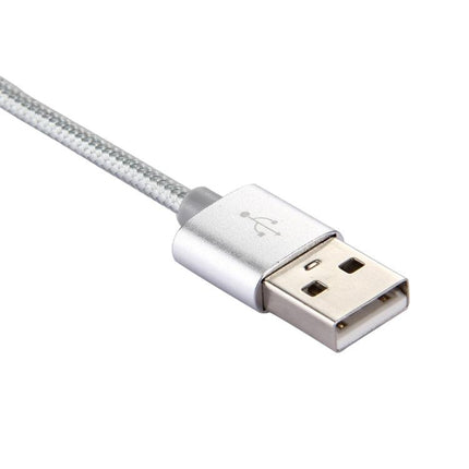 Knit Texture USB to USB-C / Type-C Data Sync Charging Cable, Cable Length: 2m, 3A Output(Silver)-garmade.com