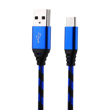 1m USB to USB-C / Type-C Nylon Weave Style Data Sync Charging Cable(Blue)-garmade.com