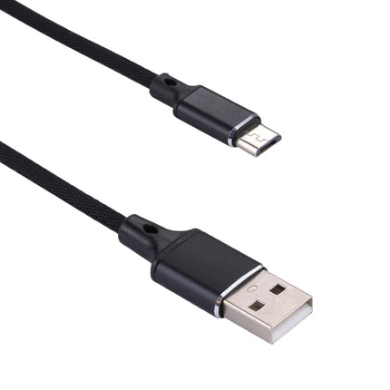 1m 2A Output USB to Micro USB Nylon Weave Style Data Sync Charging Cable, For Samsung, Huawei, Xiaomi, HTC, LG, Sony, Lenovo and other Smartphones(Black)-garmade.com