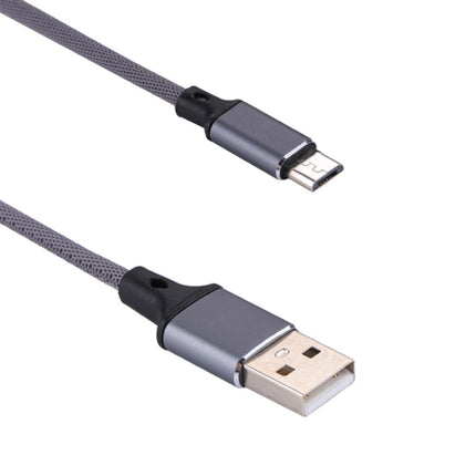 1m 2A Output USB to Micro USB Nylon Weave Style Data Sync Charging Cable, For Samsung, Huawei, Xiaomi, HTC, LG, Sony, Lenovo and other Smartphones(Grey)-garmade.com