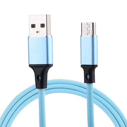 1m 2A Output USB to Micro USB Nylon Weave Style Data Sync Charging Cable, For Samsung, Huawei, Xiaomi, HTC, LG, Sony, Lenovo and other Smartphones(Blue)-garmade.com