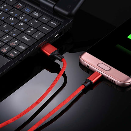 1m 2A Output USB to Micro USB Nylon Weave Style Data Sync Charging Cable, For Samsung, Huawei, Xiaomi, HTC, LG, Sony, Lenovo and other Smartphones(Red)-garmade.com