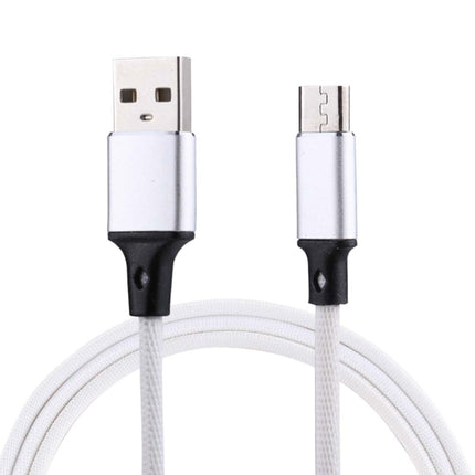 1m 2A Output USB to Micro USB Nylon Weave Style Data Sync Charging Cable, For Samsung, Huawei, Xiaomi, HTC, LG, Sony, Lenovo and other Smartphones(White)-garmade.com