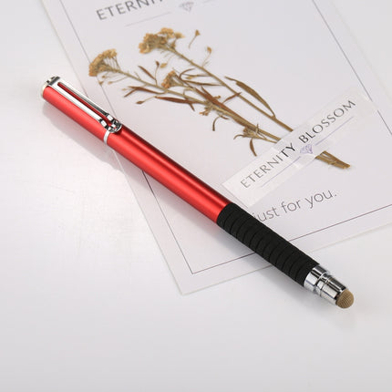 Universal 2 in 1 Multifunction Round Thin Tip Capacitive Touch Screen Stylus Pen, For iPhone, iPad, Samsung, and Other Capacitive Touch Screen Smartphones or Tablet PC(Red)-garmade.com