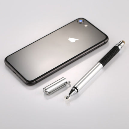 Universal 2 in 1 Multifunction Round Thin Tip Capacitive Touch Screen Stylus Pen, For iPhone, iPad, Samsung, and Other Capacitive Touch Screen Smartphones or Tablet PC(Silver)-garmade.com