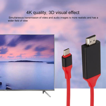 USB-C / Type-C 3.1 to 4K HD HDMI Plastic Video Cable, Length: 2m-garmade.com