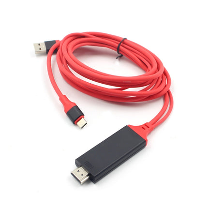 2 in 1 USB-C / Type-C + USB Power Supply Interface to 4K x 2K Ultra HD HDMI Video Cable, Length: 2m-garmade.com