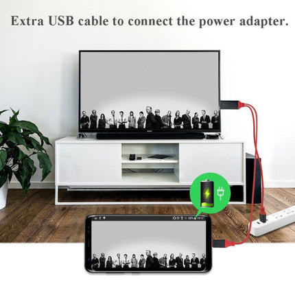 2 in 1 USB-C / Type-C + USB Power Supply Interface to 4K x 2K Ultra HD HDMI Video Cable, Length: 2m-garmade.com