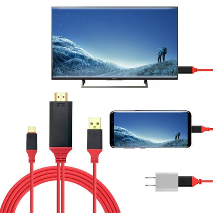 2 in 1 USB-C / Type-C + USB Power Supply Interface to 4K x 2K Ultra HD HDMI Video Cable, Length: 2m-garmade.com