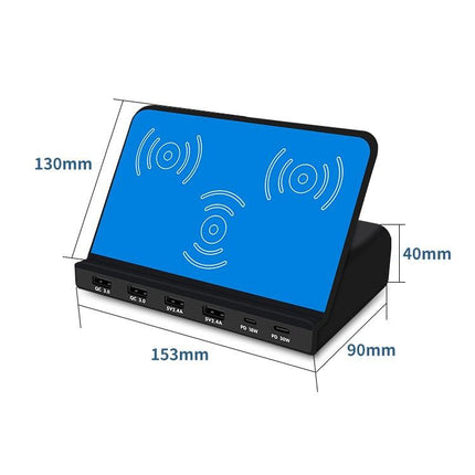 819 9 In 1 Wireless Charging Station Smart Socket Holder Stand-garmade.com