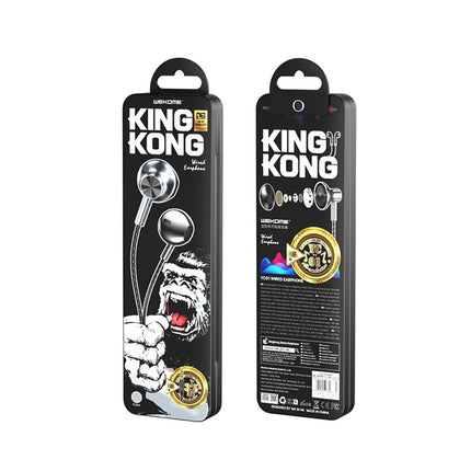 WK King Kong Series YC01 3.5mm Music Call Wired Earphone (Silver)-garmade.com