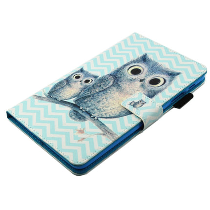 For Galaxy Tab A 8.0 / T380 & T385 Wave Owl Pattern Horizontal Flip Leather Case with Holder & Card Slots-garmade.com
