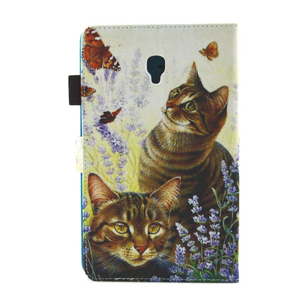 For Galaxy Tab A 8.0 / T380 & T385 Cats and Butterflies Pattern Horizontal Flip Leather Case with Holder & Card Slots-garmade.com