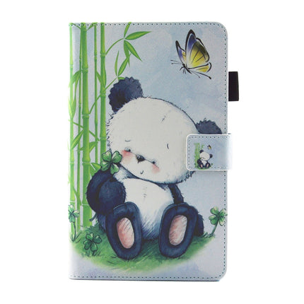 For Galaxy Tab A 8.0 / T380 & T385 Panda Pattern Horizontal Flip Leather Case with Holder & Card Slots-garmade.com