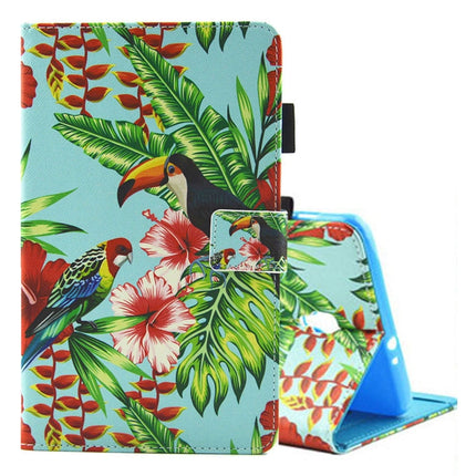 For Galaxy Tab A 8.0 / T380 & T385 Toucan Pattern Horizontal Flip Leather Case with Holder & Card Slots-garmade.com