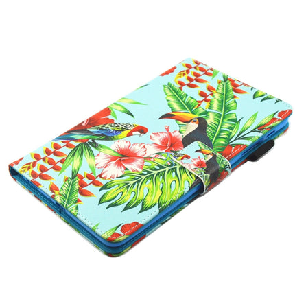 For Galaxy Tab A 8.0 / T380 & T385 Toucan Pattern Horizontal Flip Leather Case with Holder & Card Slots-garmade.com