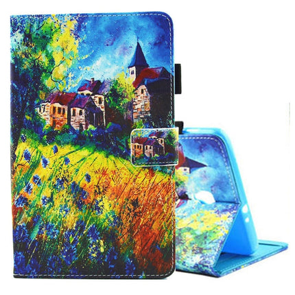 For Galaxy Tab A 8.0 / T380 & T385 Countryside Pattern Horizontal Flip Leather Case with Holder & Card Slots-garmade.com