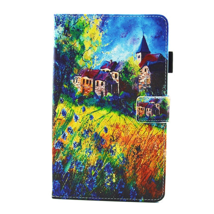 For Galaxy Tab A 8.0 / T380 & T385 Countryside Pattern Horizontal Flip Leather Case with Holder & Card Slots-garmade.com