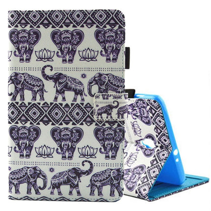 For Galaxy Tab A 8.0 / T380 & T385 Elephant Lotus Pattern Horizontal Flip Leather Case with Holder & Card Slots-garmade.com