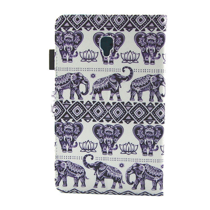 For Galaxy Tab A 8.0 / T380 & T385 Elephant Lotus Pattern Horizontal Flip Leather Case with Holder & Card Slots-garmade.com
