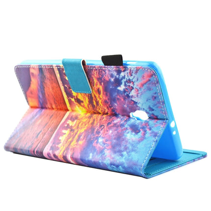 For Galaxy Tab A 8.0 / T380 & T385 Sunset Landscape Pattern Horizontal Flip Leather Case with Holder & Card Slots-garmade.com