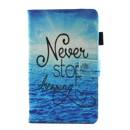 For Galaxy Tab A 8.0 / T380 & T385 Never Stop Dreaming Pattern Horizontal Flip Leather Case with Holder & Card Slots-garmade.com