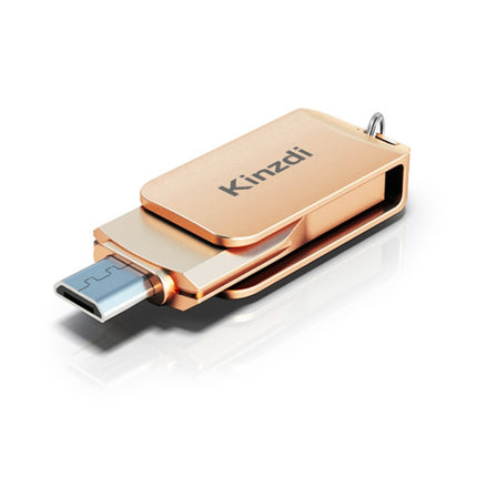 Kinzdi 64GB USB + Type-C Interface Metal Twister Flash Disk V8 (Rose Gold)-garmade.com