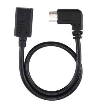 USB-C / Type-C Female to USB-C / Type-C Male Elbow Adapter Cable, Total Length: about 30cm-garmade.com