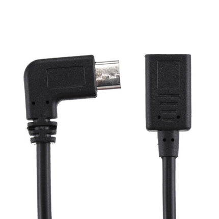 USB-C / Type-C Female to USB-C / Type-C Male Elbow Adapter Cable, Total Length: about 30cm-garmade.com
