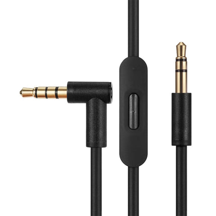 ZS0087 3.5mm Male to Male Earphone Cable with Mic & Wire-controlled, Cable Length: 1.4m(Black)-garmade.com