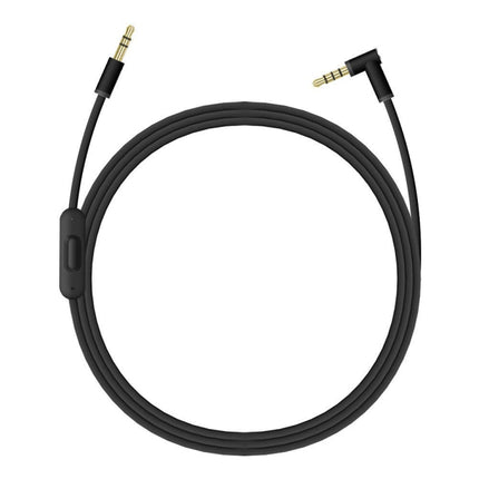 ZS0087 3.5mm Male to Male Earphone Cable with Mic & Wire-controlled, Cable Length: 1.4m(Black)-garmade.com