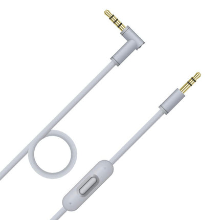 ZS0087 3.5mm Male to Male Earphone Cable with Mic & Wire-controlled, Cable Length: 1.4m(Grey)-garmade.com