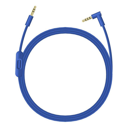 ZS0087 3.5mm Male to Male Earphone Cable with Mic & Wire-controlled, Cable Length: 1.4m(Blue)-garmade.com