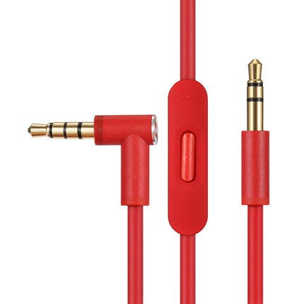 ZS0087 3.5mm Male to Male Earphone Cable with Mic & Wire-controlled, Cable Length: 1.4m(Red)-garmade.com