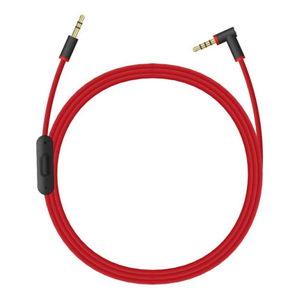 ZS0087 3.5mm Male to Male Earphone Cable with Mic & Wire-controlled, Cable Length: 1.4m(Red Black)-garmade.com