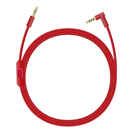 ZS0087 3.5mm Male to Male Earphone Cable with Mic & Wire-controlled, Cable Length: 1.4m(Red)-garmade.com