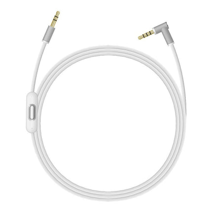 ZS0087 3.5mm Male to Male Earphone Cable with Mic & Wire-controlled, Cable Length: 1.4m(White)-garmade.com