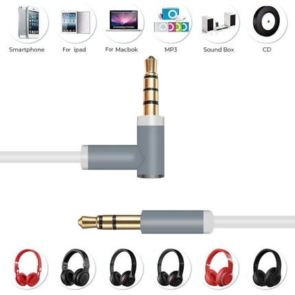 ZS0087 3.5mm Male to Male Earphone Cable with Mic & Wire-controlled, Cable Length: 1.4m(White)-garmade.com