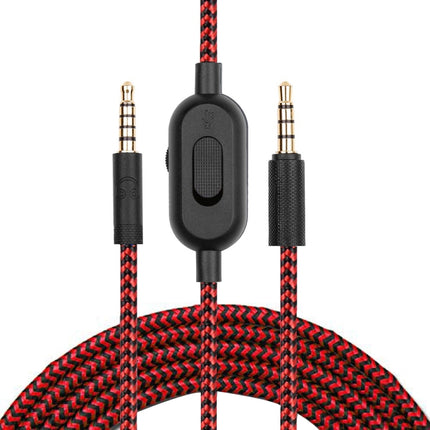 ZS0159 For Logitech G433 / G233 / G Pro / G Pro X 3.5mm Male to Male Gaming Headset Audio Cable with Wire-controlled, Cable Length: 2m(Red)-garmade.com