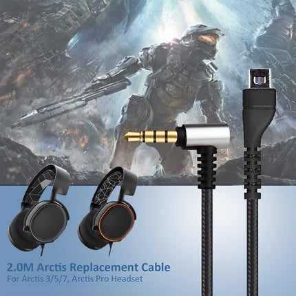 ZS0135 2 in 1 For SteelSeries Arctis 3 / 5 / 7 Earphone Audio Cable + Earphone Adapter Cable Set-garmade.com