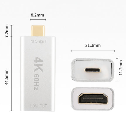 USB-C / Type-C Male to HDMI Female Aluminum-magnesium Alloy Adapter (Gold)-garmade.com