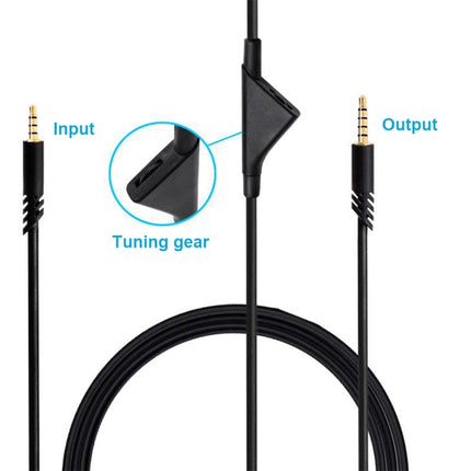 ZS0175 For Logitech Astro A10 / A40 / A30 3.5mm Male to Male Volume Adjustable Earphone Audio Cable, Cable Length: 2m-garmade.com