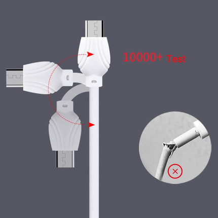 awei CL-61 2 in 1 2.5A Micro USB Charging + Transmission Aluminum Alloy Braided Data Cable, Length: 1m(White)-garmade.com