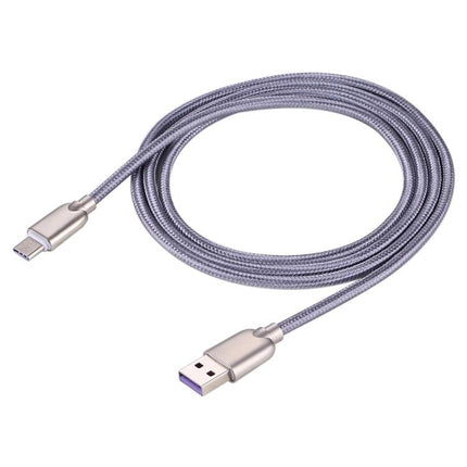 1m 5A Wires Woven USB-C / Type-C to USB 2.0 Data Sync Quick Charger Cable-garmade.com