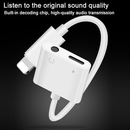 2 in 1 3.5mm to USB-C / Type-C Audio Charging Converter Adapter(White)-garmade.com