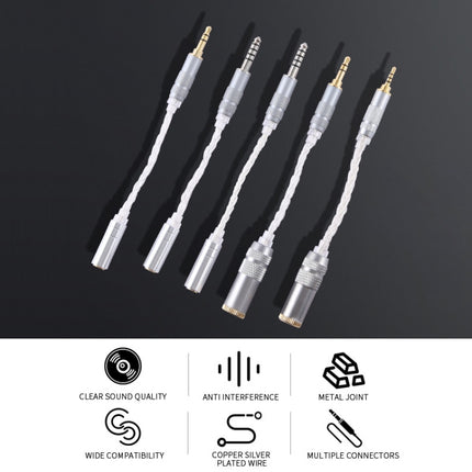 ZS0021 3.5mm Male to 4.4mm Female Balance Adapter Cable (Silver)-garmade.com