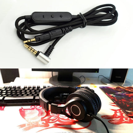 ZS0091 Wire-controlled Version Headphone Audio Cable for Audio-technica ATH-M50X M40X(Black)-garmade.com