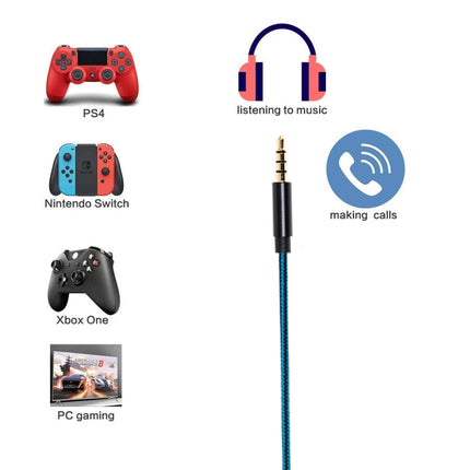 ZS0158 Straight Plug Gaming Headset Audio Cable for SteelSeries Arctis 3 / 5 / 7(Blue)-garmade.com