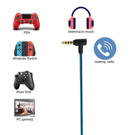 ZS0158 Elbow Plug Gaming Headset Audio Cable for SteelSeries Arctis 3 / 5 / 7 (Blue)-garmade.com