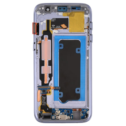 OLED LCD Screen for Galaxy S7 / G930V Digitizer Full Assembly with Frame (Grey)-garmade.com